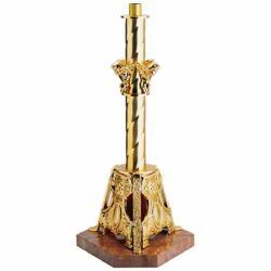 Picture of Large Processional Cross Stand H. cm 65 (25,6 inch) Cherubs in prayer brass Church floor Crucifix Holder