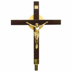 Picture of Processional Cross cm 36x46 (14,2x18,1 inch) Christ brass Crucifix for Church Procession 