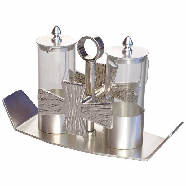 Picture of Cruets 19x7,5 cm (7,5x3,0 inch) silver Crosses