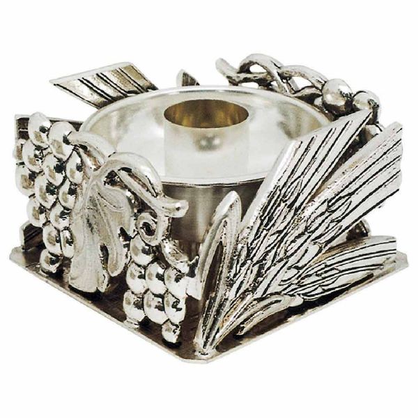 Immagine di Candeliere da Altare 1 fiamma H. 11 cm Uva Spighe