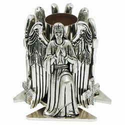 Immagine di Candeliere da Altare 1 fiamma H. cm 13 (5,1 inch) Angeli in ottone Portacandela liturgico da Mensa Chiesa