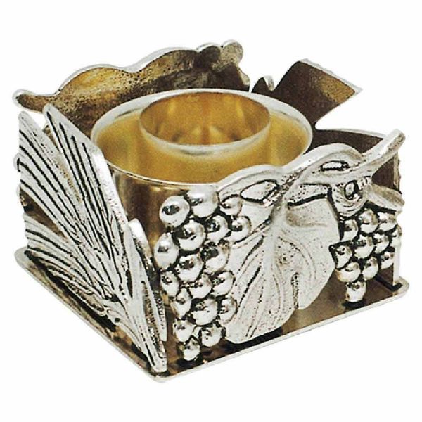 Immagine di Candeliere da Altare 1 fiamma H. 7 cm Uva Spighe