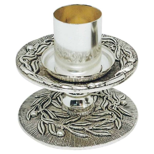 Immagine di Candeliere da Altare 1 fiamma H. 10 cm Rami di Ulivo