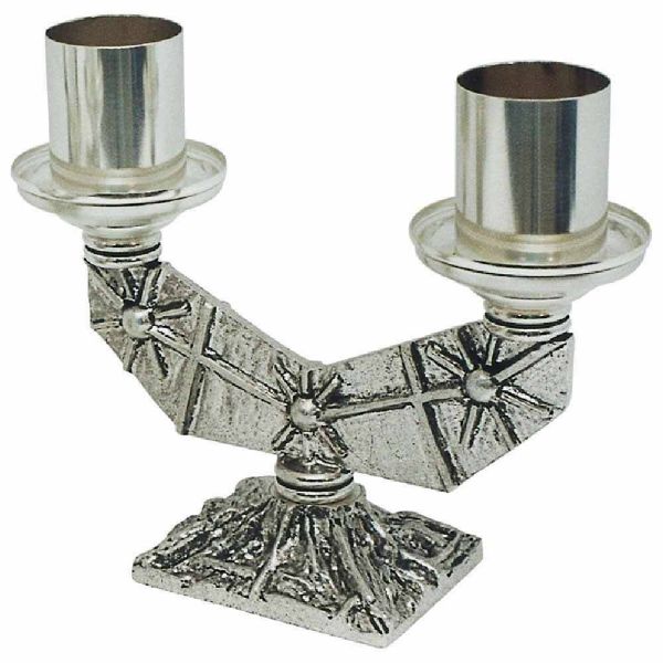 Immagine di Candelabro per Altare 2 fiamme H. 17 cm Croci Stelle