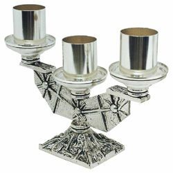 Picture of Candelabra three flames in brass Crosses and Stars