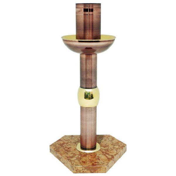 Picture of Paschal Candle Holder H. 75 cm (29,5 inch) red marble and brass