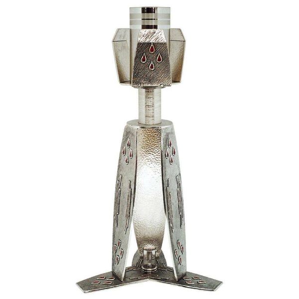 Picture of Paschal Candle Holder H. 50 cm (19,7 inch) red enamel brass