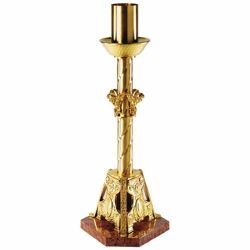 Picture of Paschal Candle Holder H. cm 75 (29,5 inch) Cherubs in prayer brass tall Floor Candlestick Church Stand 