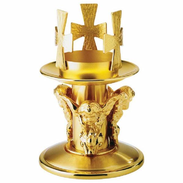 Picture of Altar Sanctuary Lamp Blessed Sacrament H. cm 21 (8,3 inch) Cherubs brass Altar Chancel lamp for Church