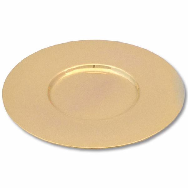 Picture of Eucharistic Paten Diam. cm 16 (6,3 inch) gold plated brass for Holy Mass Liturgy in Church