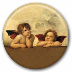 Picture of Angels by Raphael glass magnet diam. 5 cm (2,0 in) 