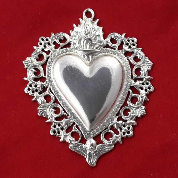 Immagine di Ex Voto Cuore con Fiamma e Angelo