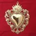 Picture of Votive heart with flame with angels and filigree decorations  - Gold or silver plated Ex Voto