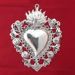 Picture of Votive heart with flame with angels and filigree decorations  - Gold or silver plated Ex Voto