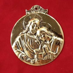 Immagine di San Giovanni Evangelista - Medaglia confraternita, bagno oro o argento