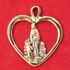 Immagine di Medaglia Cuore con Madonna di Lourdes ottone
