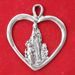 Picture of Our Lady of Lourdes heart pendant - Gold or silver plated medal
