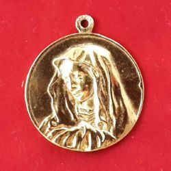 Imagen de Virgen María colgante - Medalla redonda, baño oro o plata