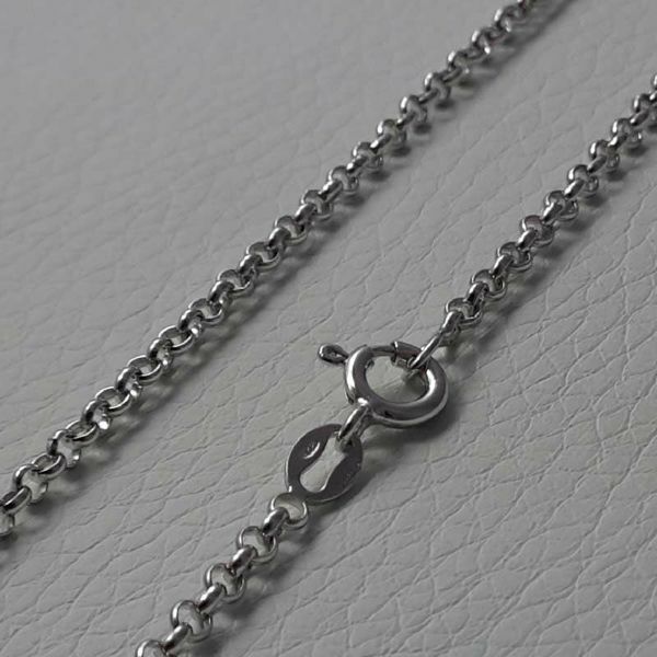 Picture of Cable Rolò Chain Necklace Silver 925 cm 45 (17,7 in) Unisex Woman Man Boy Girl 
