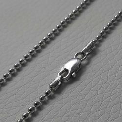 Picture of Beads Chain Necklace Silver 925 cm 45 (17,7 in) Unisex Woman Man Boy Girl 