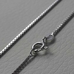 Picture of Box Chain Necklace Silver 925 cm 45 (17,7 in) Unisex Woman Man Boy Girl 