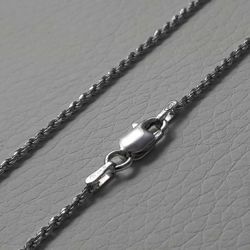 Picture of Rope Chain Necklace Silver 925 cm 40 (15,7 in) Unisex Woman Man Boy Girl 