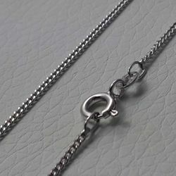 Picture of Curb Chain Necklace Silver 925 cm 45 (17,7 in) Unisex Woman Man Boy Girl 