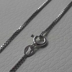 Picture of Box Chain Necklace Silver 925 cm 40 (15,7 in) Unisex Woman Man Boy Girl 