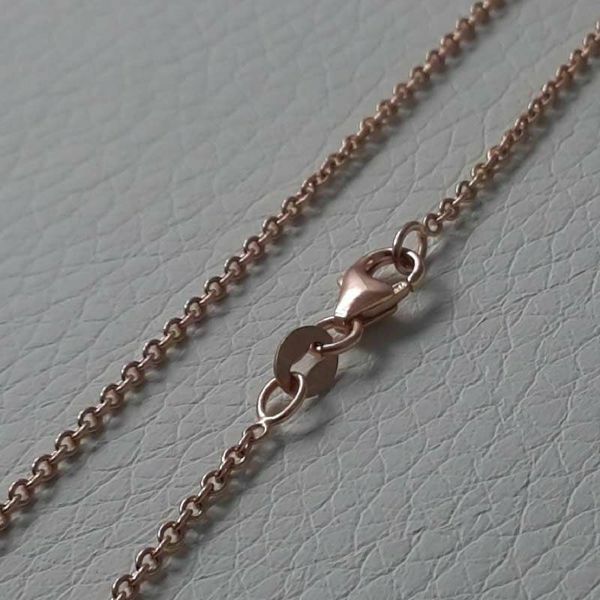 Picture of Cable Rolo Chain Necklace Rose Gold 18 kt cm 40 (15,7 in) Unisex Woman Man Boy Girl 