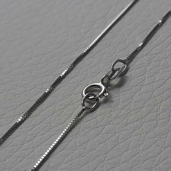 Picture of Box Chain Necklace White Gold 18 kt cm 45 (17,7 in) Unisex Woman Man Boy Girl 