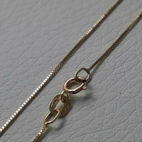 Picture of Box Chain Necklace Yellow Gold 18 kt cm 45 (17,7 in) Unisex Woman Man Boy Girl 