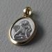 Picture of Angel of Raphael Sacred Medal Round Pendant gr 2,5 Bicolour yellow white Gold 18k for Woman, Boy and Girl