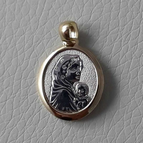 Imagen de Medalla Virgen con Niño gr 2,4 oro blanco / amarillo 18k