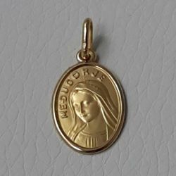 Imagen de Madonna Nuestra Señora de Medjugorje Medalla Sagrada Colgante oval Acuñación gr 2,1 Oro amarillo 18kt con borde liso Unisex Mujer Hombre 