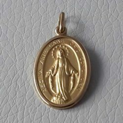 Immagine di Madonna Miracolosa Medaglia Sacra Pendente Conio gr 3,1 Oro giallo 18kt Unisex Donna Uomo 