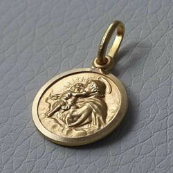 Collana con Ciondolo Piccolo Sacro Cuore di Gesù in Oro Giallo da 9 ct (Lunghezza Catena Disponibile 40 cm – 45 cm – 50 cm – 55 cm) 45 cm