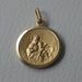 Picture of Sacred Heart of Jesus and and Our Lady of Mount Carmel Coining Sacred Scapular Medal Round Pendant gr 3,5 Yellow Gold 18k smooth edge Unisex Woman Man 