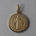 Picture of Cross of Saint Benedict Crux Sancti Patris Benedicti Coining Sacred Medal Round Pendant gr 3,9 Yellow Gold 18k smooth edge Unisex Woman Man 