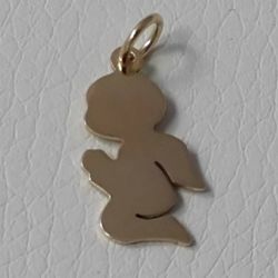 Picture of Angel praying Silhouette Pendant gr 1,4 Yellow Gold 18k for Children (Boys and Girls) 