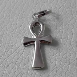 Picture of Cross of Life Ankh Crux Ansata Pendant gr 0,75 White Gold 18k relief printed plate Unisex Woman Man 