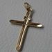 Immagine di Croce semplice con simbolo INRI scalpello Ciondolo Pendente gr 0,85 Oro giallo 18kt a Canna vuota Unisex Donna Uomo 