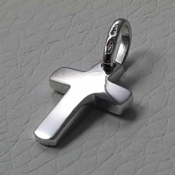 Picture of Convex Straight Cross Pendant gr 1,45 White solid Gold 18k Unisex Woman Man 