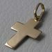 Picture of Smooth Straight Cross Pendant gr 0,8 Yellow Gold 18k relief printed plate Unisex Woman Man 
