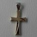 Picture of Decorated Double Cross Pendant gr 1,2 Bicolour yellow white Gold 18k Hollow Tube Unisex Woman Man 