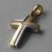 Picture of Modern Double Cross Pendant gr 2,7 Bicolour yellow white solid Gold 18k Unisex Woman Man 