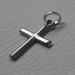 Picture of Decorated Straight Cross Pendant gr 0,5 White Gold 18k Hollow Tube Unisex Woman Man 