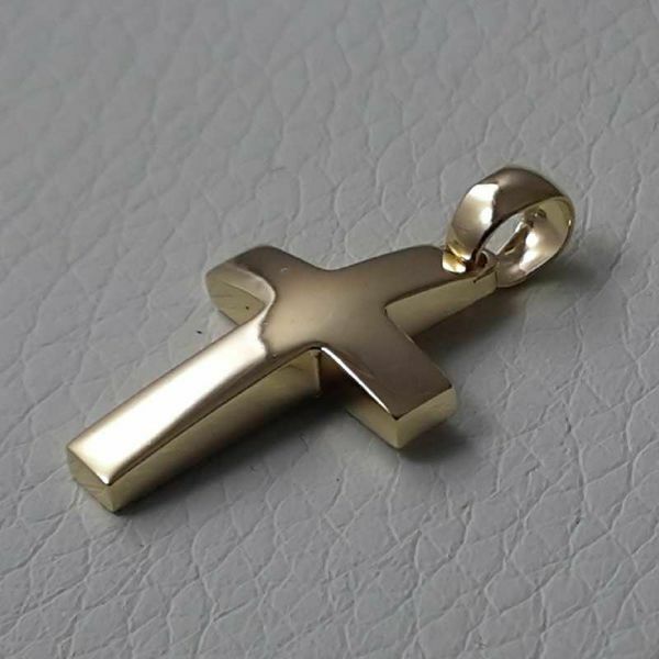 Picture of Smooth Cross Necklace gr 2,1 yellow gold 18k