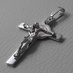 Picture of St Benedict Medal Crucifix White Gold 18 kt gr.5,20 Unisex Woman Man 