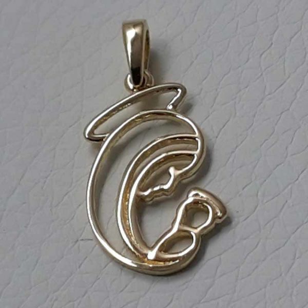 Picture of Stylized Madonna and Child Pendant gr 1,5 Yellow Gold 18k for Woman 