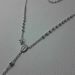 Imagen de Collar Rosario largo Cuello Redondo con Medalla Nuestra Señora Milagrosa y Cruz gr 6,2 Oro blanco 18kt con Esferas diamantadas para Mujer 
